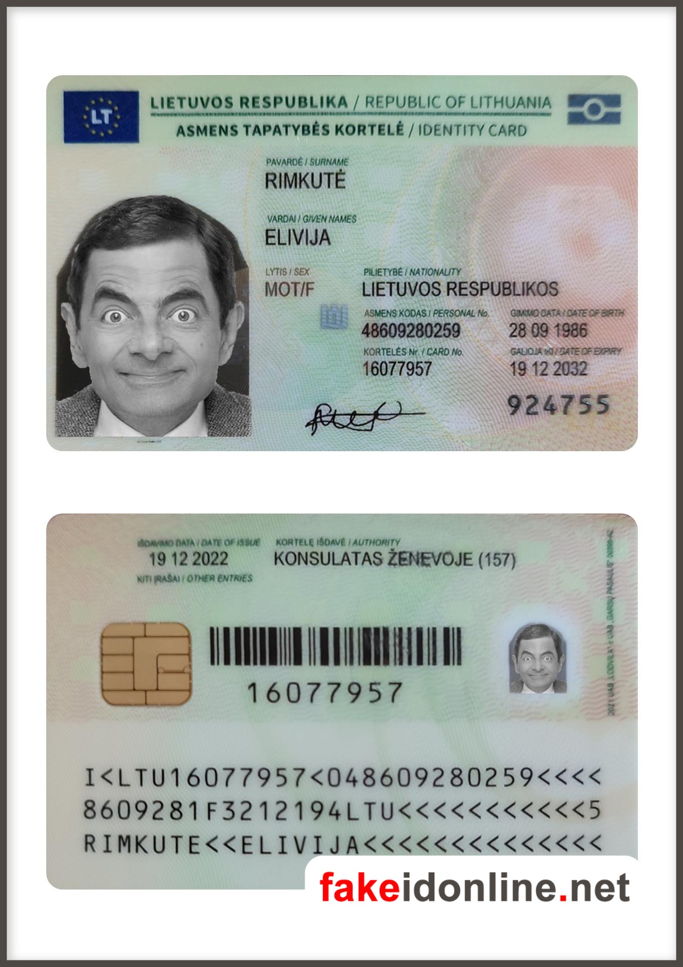 Lithuania ID Card PSD Template